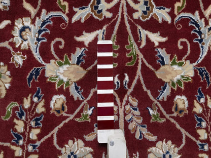Nain Fine Oriental hand-knotted wool/silk rug in Red & Ivory, 9'9" x 14' — SKU O091609 (view 7)
