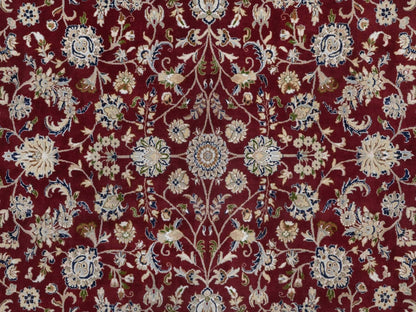 Nain Fine Oriental hand-knotted wool/silk rug in Red & Ivory, 9'9" x 14' — SKU O091609 (view 8)