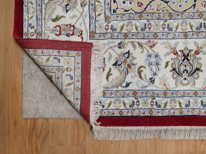 Nain Fine Oriental hand-knotted wool/silk rug in Red & Ivory, 9'11" x 14'1" — SKU O091610 (view 4)