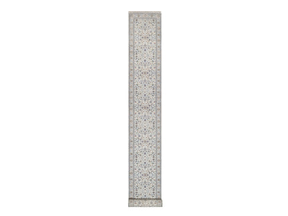 Ivory 2'9" x 21'8" Fine Oriental Hand knotted Wool/Silk Rug - Sku: O091619