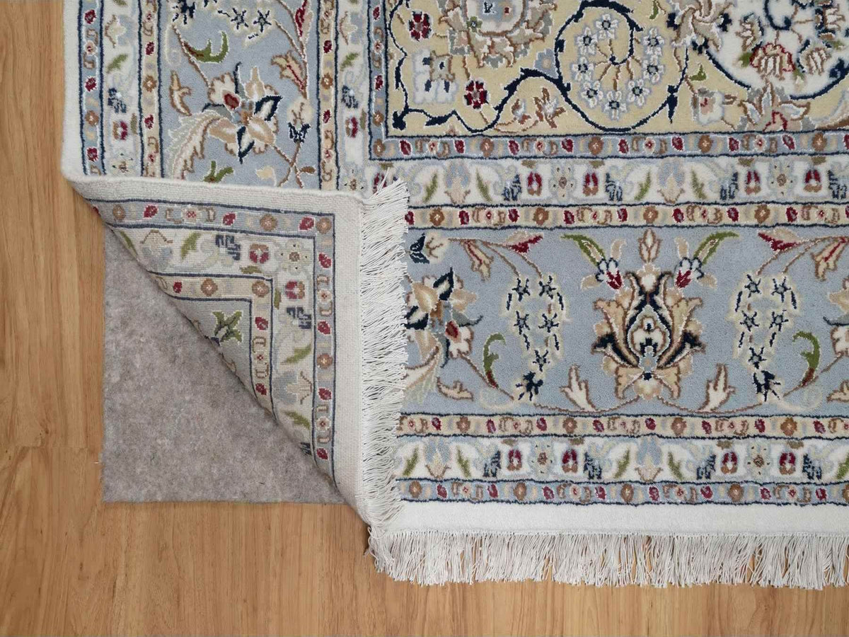 Nain hand-knotted wool/silk rug in Ivory, 8'9" x 12', SKU O091620 (view 4)