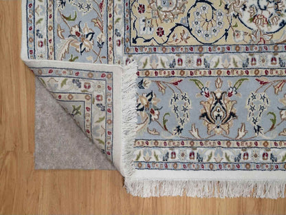 Nain hand-knotted wool/silk rug in Ivory, 8'9" x 12', SKU O091620 (view 4)