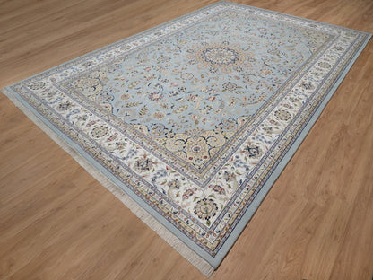 Blue 12'0" x 18'4" Fine Oriental Hand knotted Wool/Silk Rug - Sku: O091627