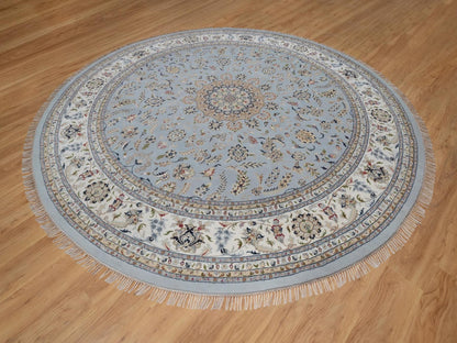 Blue 11'9" x 11'9" Fine Oriental Hand knotted Wool/Silk Rug - Sku: O091635