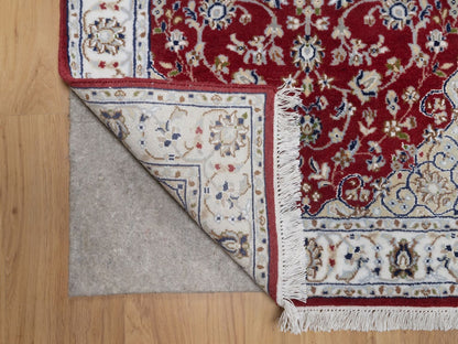 Nain Fine Oriental hand-knotted wool/silk runner in Red & Ivory, 2'7" x 10'3" — SKU O091642 (view 3)