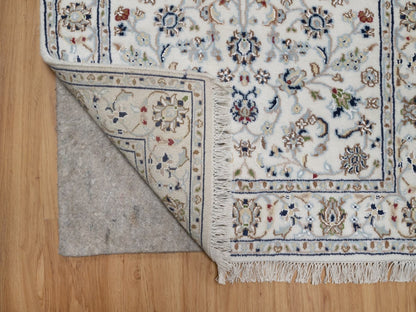 Nain Fine Oriental hand-knotted wool/silk runner in Ivory, 2'9" x 18' — SKU O091647 (view 3)