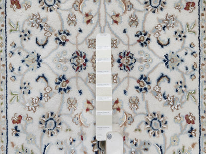Nain Fine Oriental hand-knotted wool/silk runner in Ivory, 2'9" x 18' — SKU O091647 (view 4)