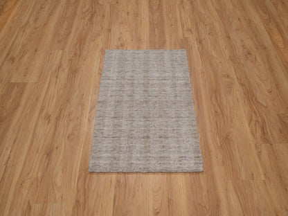 Brown 2'0" x 2'11" Modern and Contemporary Handloom Wool Rug - Sku: O091650