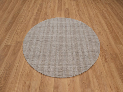 Brown 4'10" x 4'10" Modern and Contemporary Handloom Wool Rug - Sku: O091653