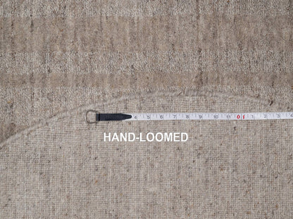 Brown 4'10" x 4'10" Modern and Contemporary Handloom Wool Rug - Sku: O091653