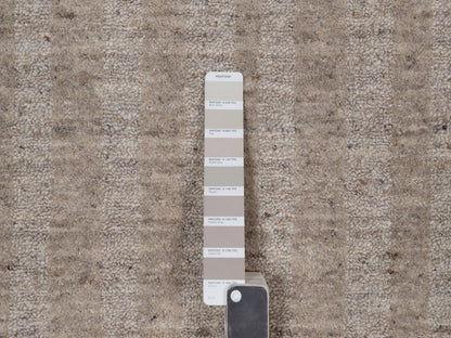Brown 6'0" x 6'0" Modern and Contemporary Handloom Wool Rug - Sku: O091654