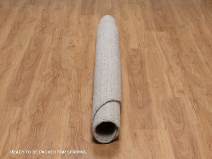 Brown 6'0" x 6'0" Modern and Contemporary Handloom Wool Rug - Sku: O091654