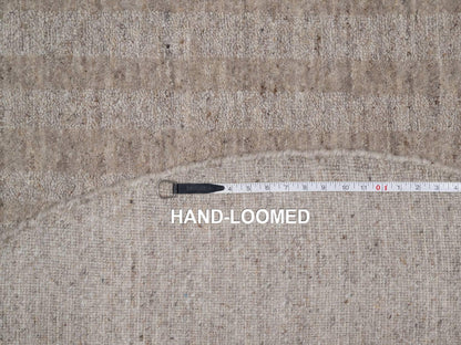 Brown 6'0" x 6'0" Modern and Contemporary Handloom Wool Rug - Sku: O091654