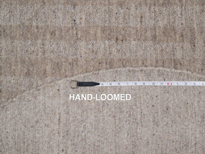 Brown 6'0" x 6'0" Modern and Contemporary Handloom Wool Rug - Sku: O091655