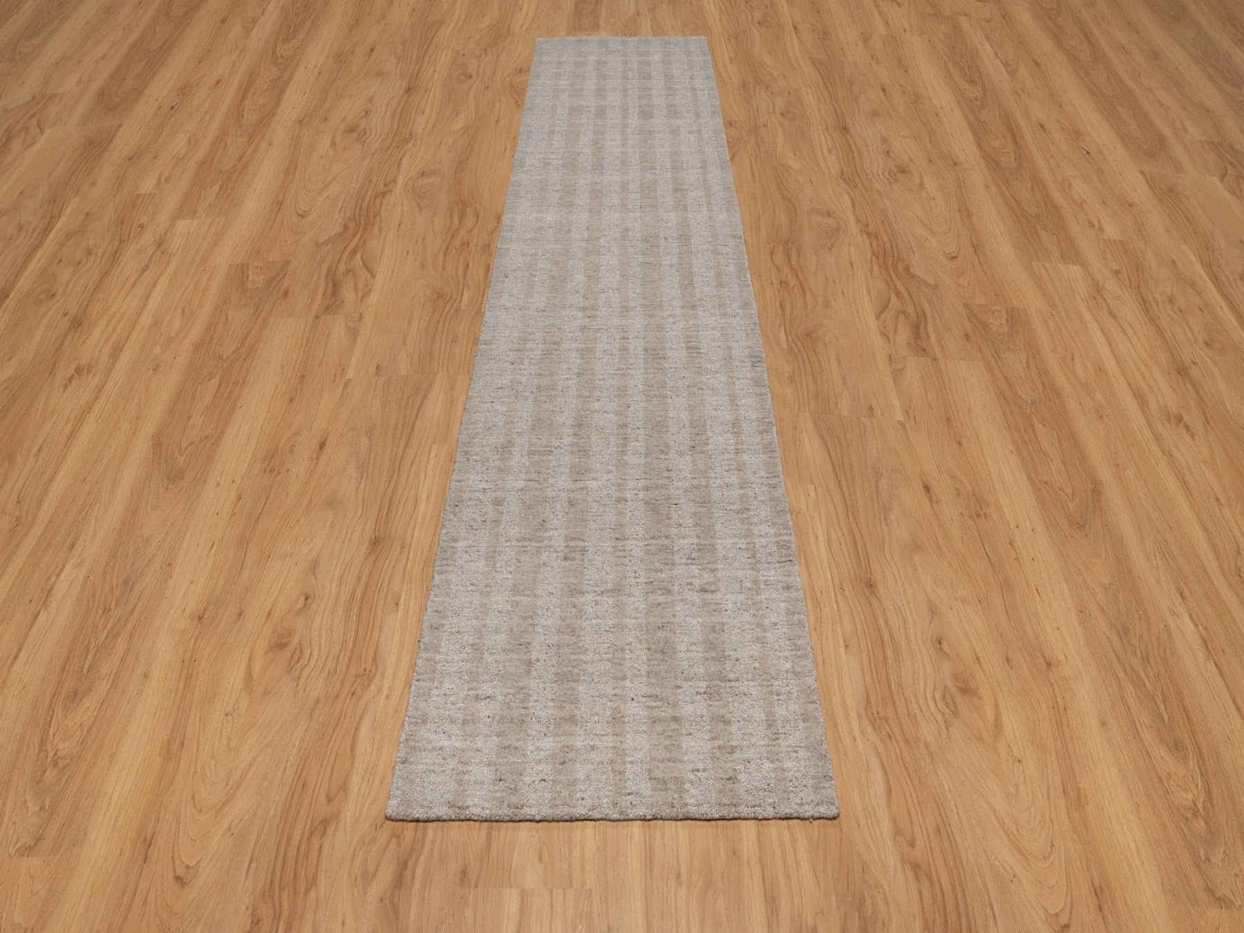 Brown 2'7" x 12'0" Modern and Contemporary Handloom Wool Rug - Sku: O091657