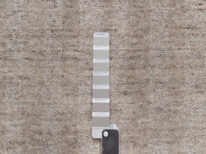 Brown 2'7" x 12'0" Modern and Contemporary Handloom Wool Rug - Sku: O091657