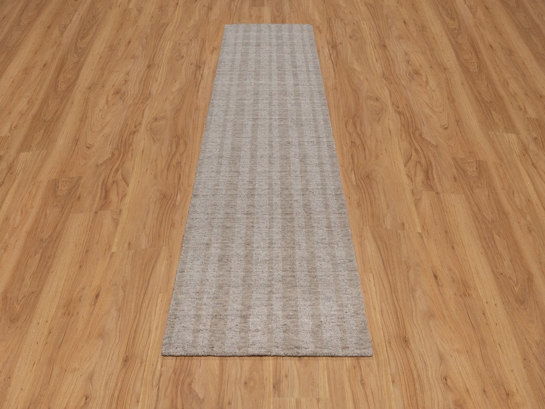 Brown 2'7" x 10'0" Modern and Contemporary Handloom Wool Rug - Sku: O091658