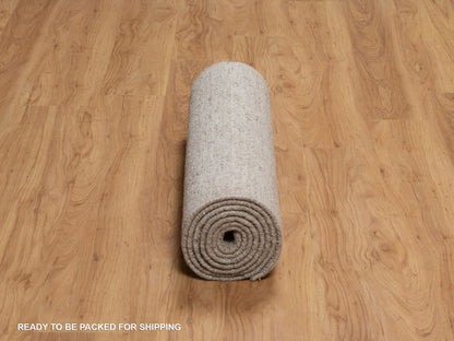 Brown 2'7" x 10'0" Modern and Contemporary Handloom Wool Rug - Sku: O091658