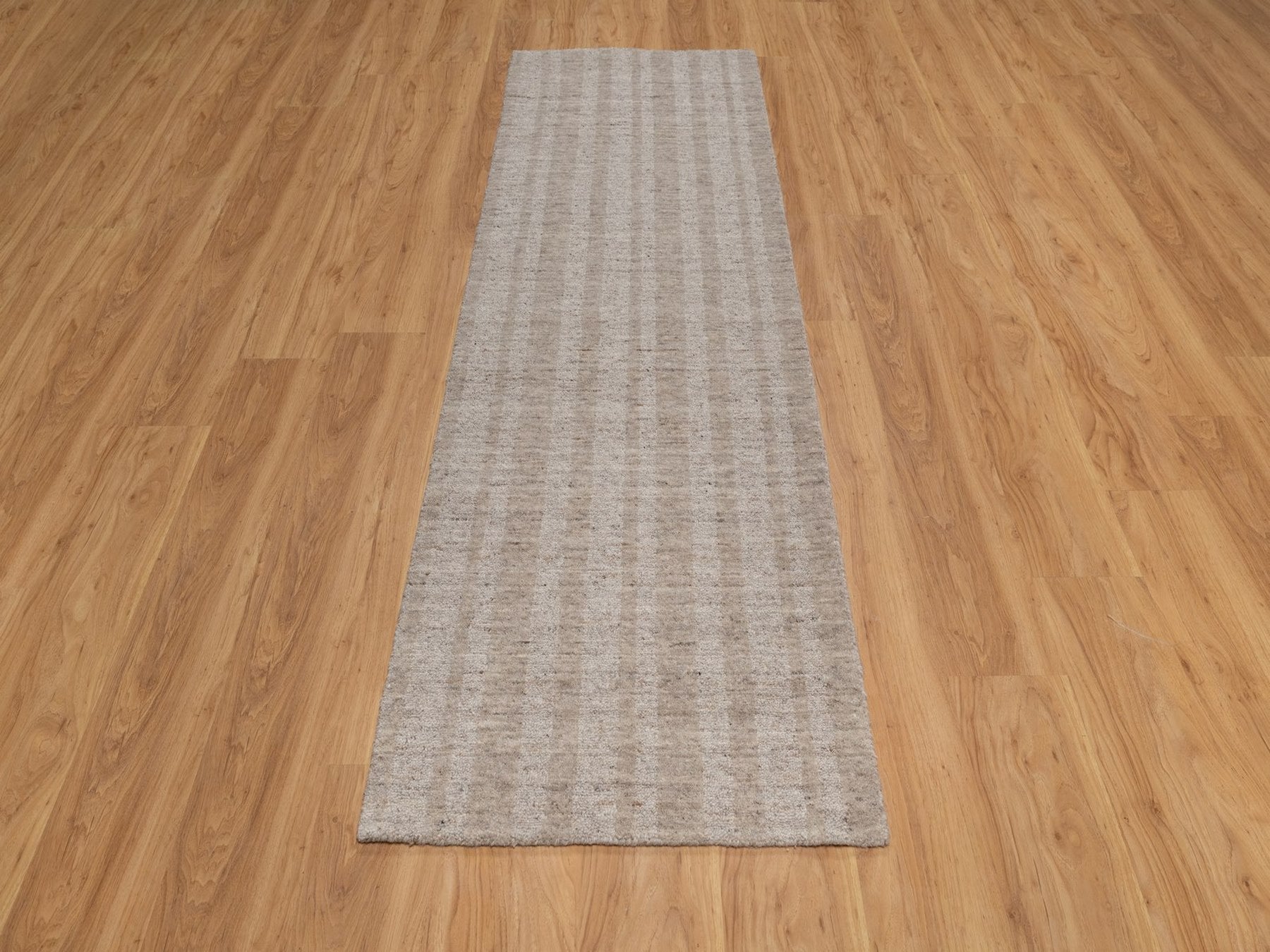 Modern / Contemporary hand-knotted wool runner in Brown, 2'7" x 8', SKU O091659 (view 2)