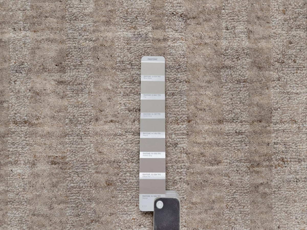 Modern / Contemporary hand-knotted wool runner in Brown, 2'7" x 8', SKU O091659 (view 4)