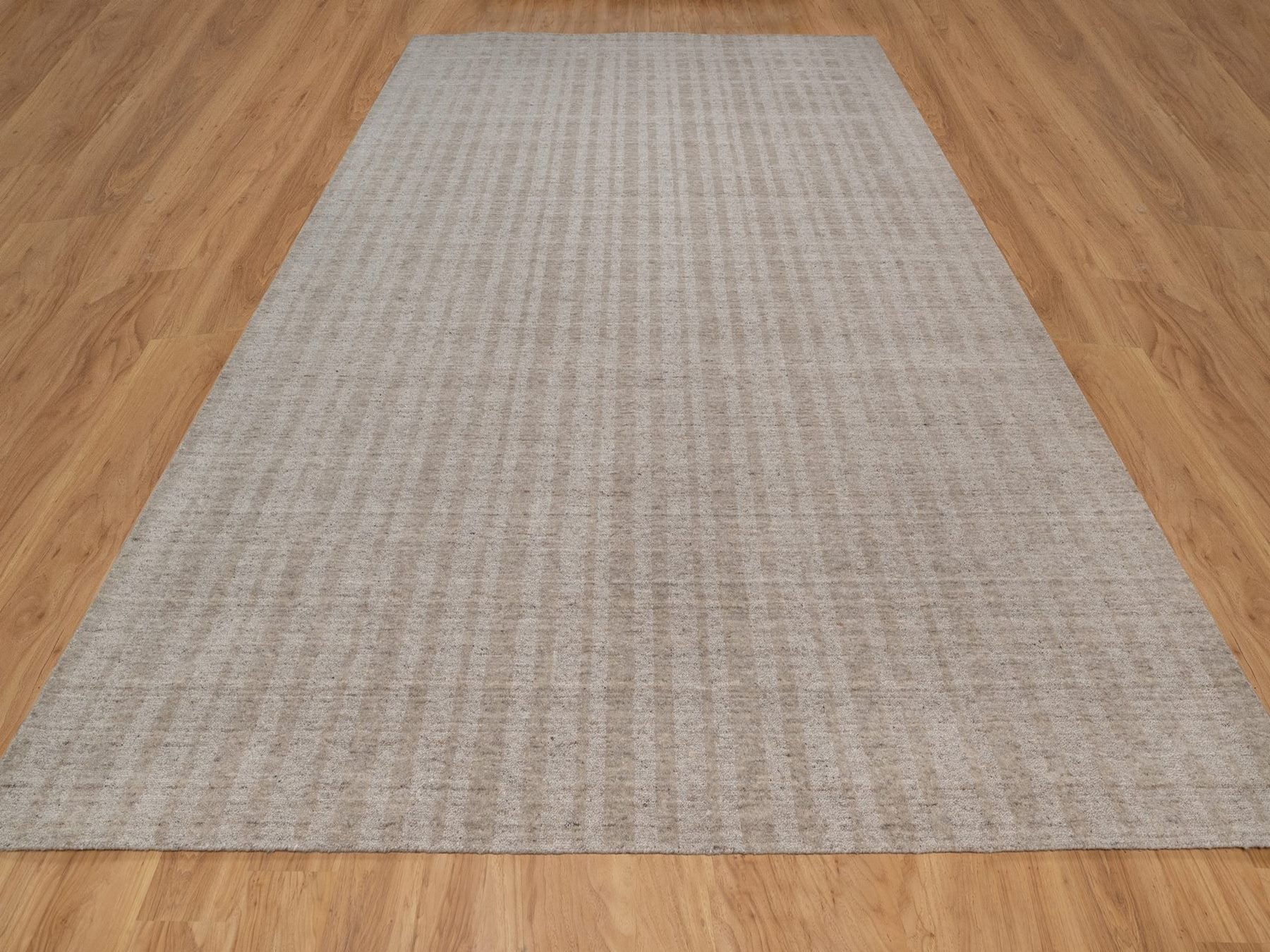 Brown 9'11" x 14'0" Modern and Contemporary Handloom Wool Rug - Sku: O091661
