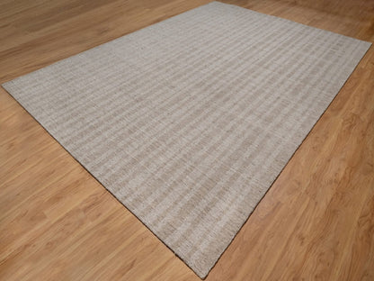 Brown 9'11" x 14'0" Modern and Contemporary Handloom Wool Rug - Sku: O091661