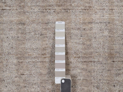 Brown 9'11" x 14'0" Modern and Contemporary Handloom Wool Rug - Sku: O091661