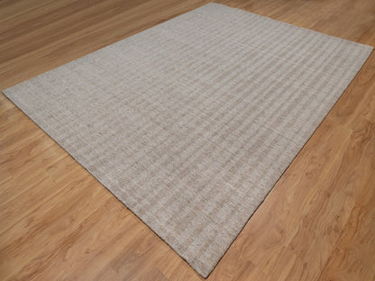 Brown 9'0" x 12'0" Modern and Contemporary Handloom Wool Rug - Sku: O091663