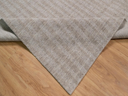 Brown 9'0" x 12'0" Modern and Contemporary Handloom Wool Rug - Sku: O091663