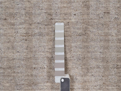 Brown 9'0" x 12'0" Modern and Contemporary Handloom Wool Rug - Sku: O091663