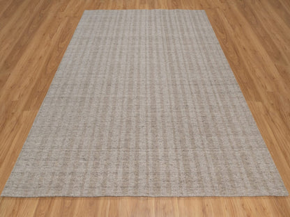 Brown 8'1" x 10'0" Modern and Contemporary Handloom Wool Rug - Sku: O091665