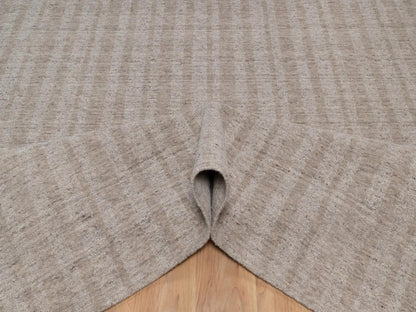 Brown 8'1" x 10'0" Modern and Contemporary Handloom Wool Rug - Sku: O091665