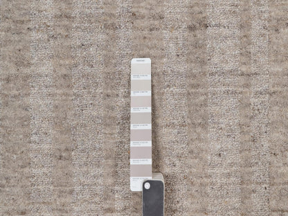 Brown 8'1" x 10'0" Modern and Contemporary Handloom Wool Rug - Sku: O091665