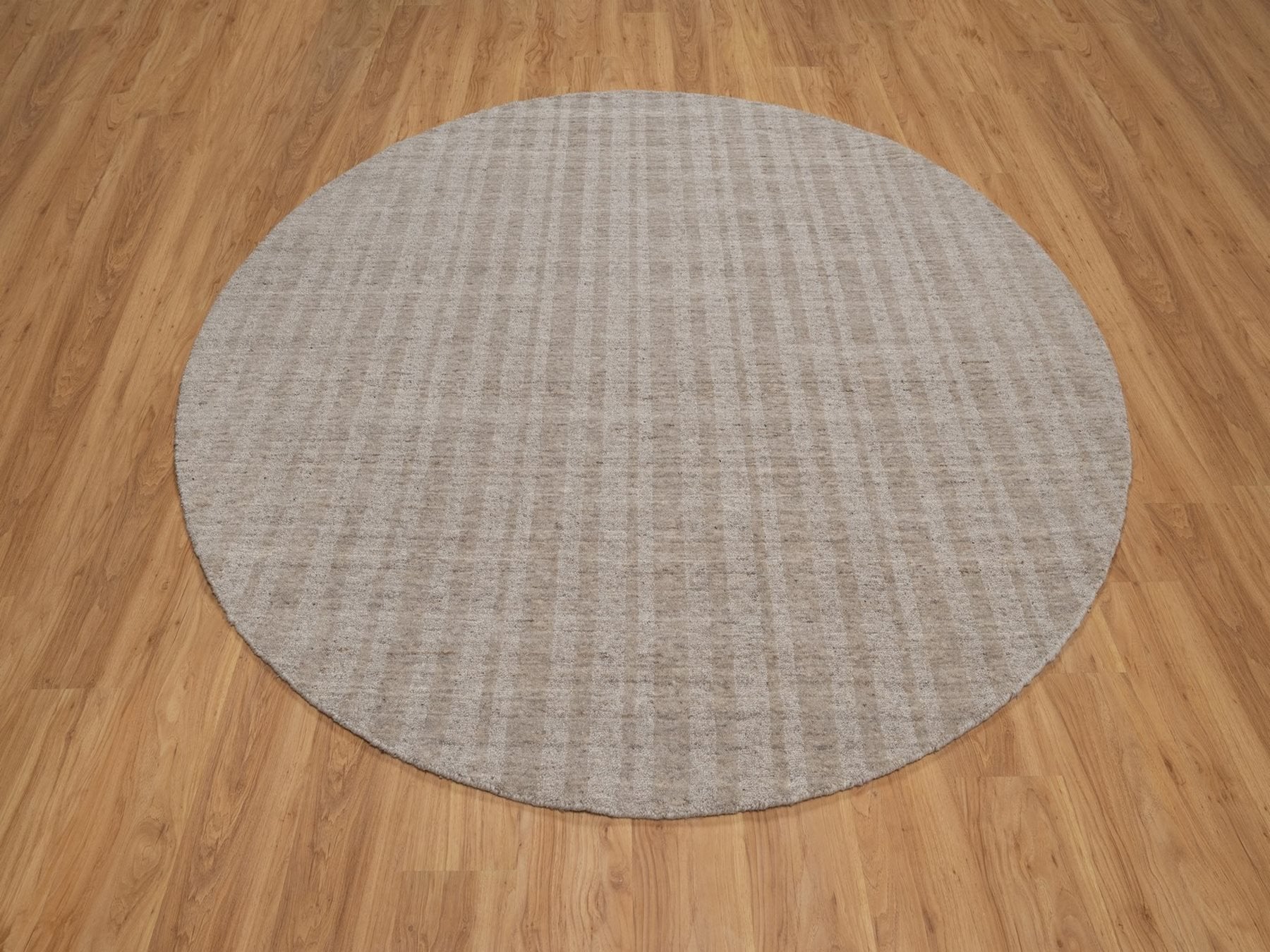 Brown 8'0" x 8'0" Modern and Contemporary Handloom Wool Rug - Sku: O091666