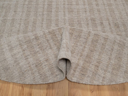 Brown 8'0" x 8'0" Modern and Contemporary Handloom Wool Rug - Sku: O091666