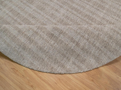 Brown 8'0" x 8'0" Modern and Contemporary Handloom Wool Rug - Sku: O091666