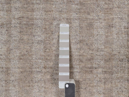 Brown 8'0" x 8'0" Modern and Contemporary Handloom Wool Rug - Sku: O091666