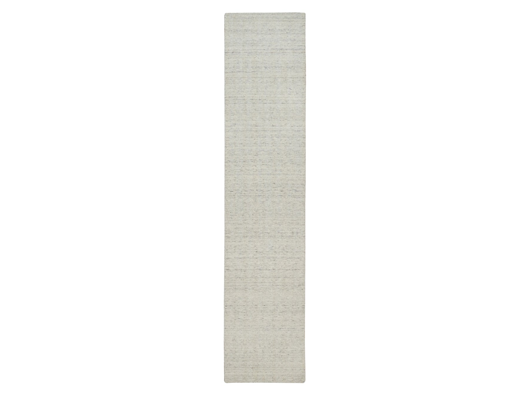 Ivory 2'7" x 12'0" Modern and Contemporary Handloom Wool Rug - Sku: O091668