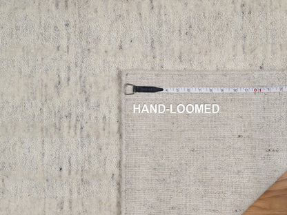 Modern / Contemporary hand-knotted wool runner in Ivory, 2'7" x 12' — SKU O091668 (view 8)