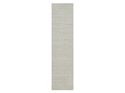 Modern / Contemporary hand-knotted wool runner in Ivory, 2'5" x 10' — SKU O091670