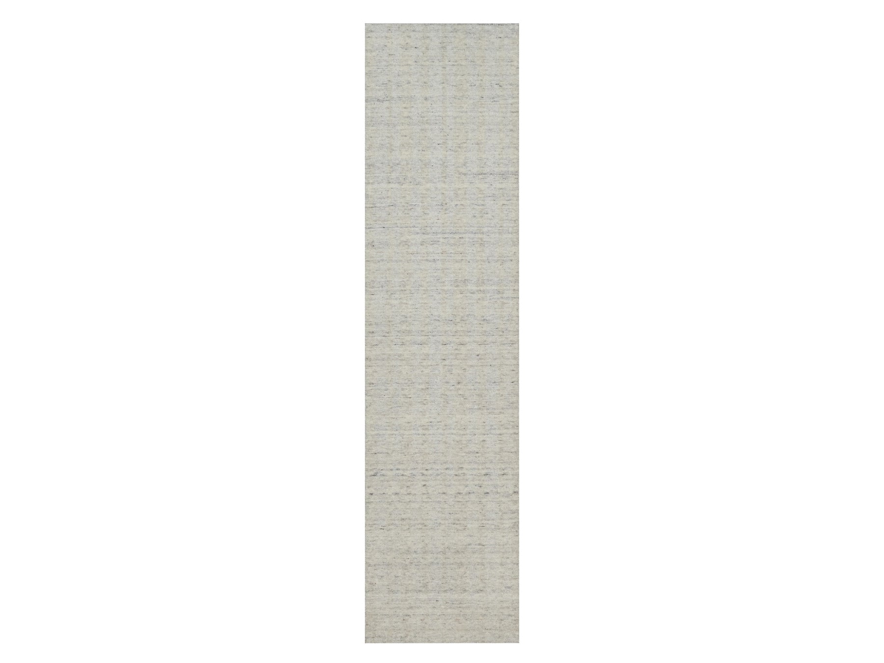 Modern / Contemporary hand-knotted wool runner in Ivory, 2'6" x 9'11" — SKU O091671