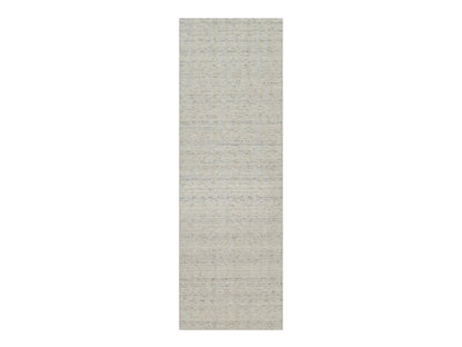 Ivory 2'8" x 8'0" Modern and Contemporary Handloom Wool Rug - Sku: O091672