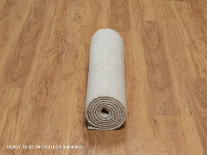 Modern / Contemporary hand-knotted wool runner in Ivory, 2'8" x 8' — SKU O091672 (view 6)