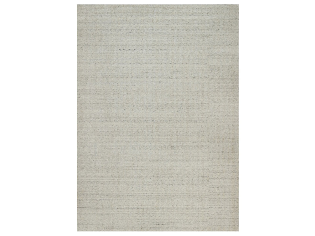 Modern / Contemporary hand-knotted wool rug in Ivory, 9'11" x 14' — SKU O091674