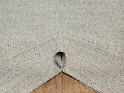 Modern / Contemporary hand-knotted wool rug in Ivory, 9'11" x 14' — SKU O091674 (view 5)