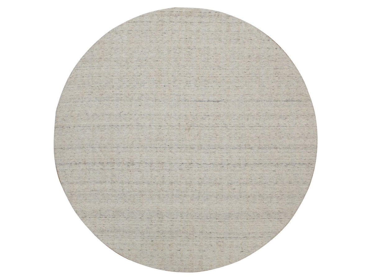 Modern / Contemporary hand-knotted wool rug in Ivory, 7'11" x 7'11" — SKU O091676