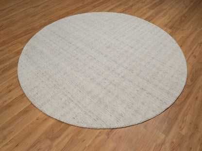 Modern / Contemporary hand-knotted wool rug in Ivory, 7'11" x 7'11" — SKU O091676 (view 3)