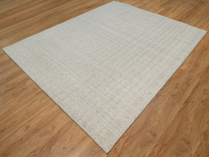 Modern / Contemporary hand-knotted wool rug in Ivory, 8'1" x 10' — SKU O091677 (view 3)