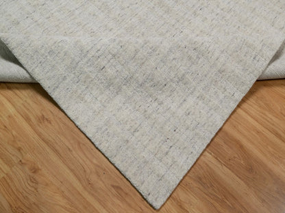 Ivory 8'1" x 10'0" Modern and Contemporary Handloom Wool Rug - Sku: O091677