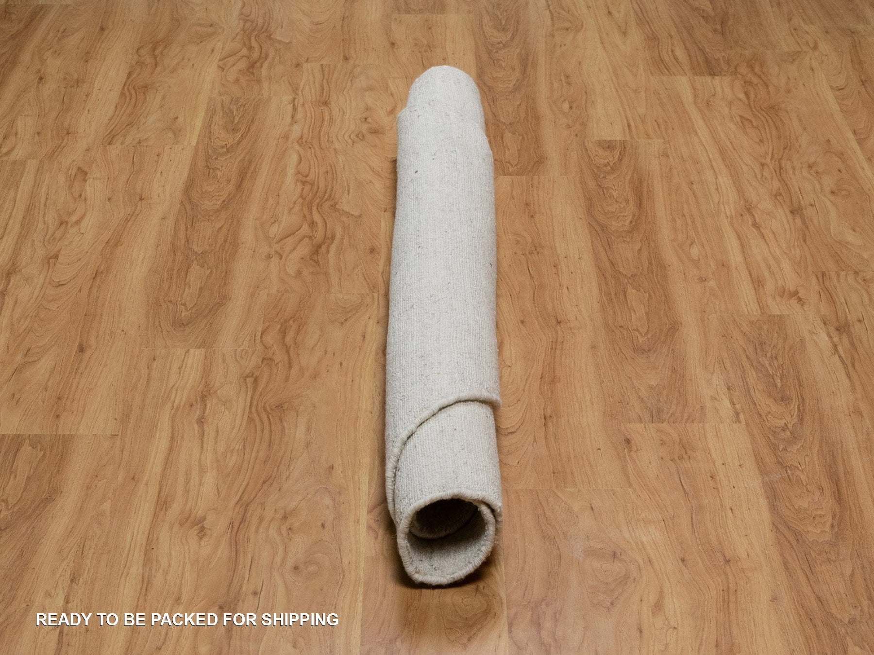 Modern / Contemporary hand-knotted wool rug in Ivory, 6' x 6' — SKU O091678 (view 6)